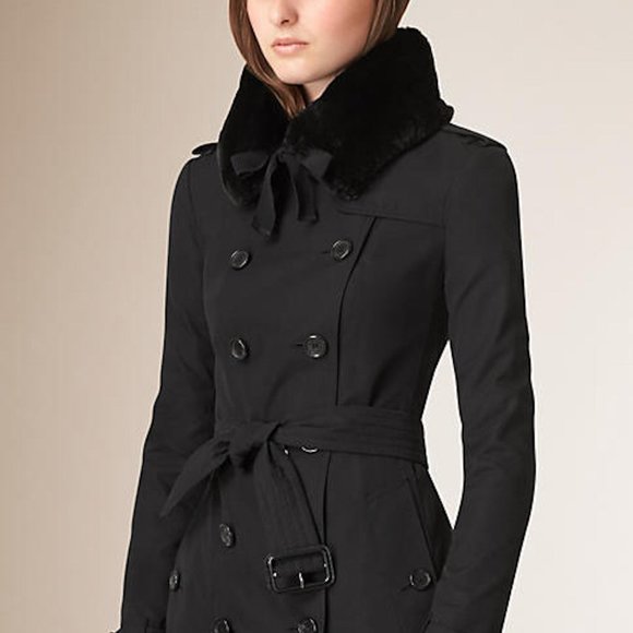 Burberry Accessories - NWT BURBERRY RABBIT FUR COLLAR WITH RIBBON SCARF WRAP